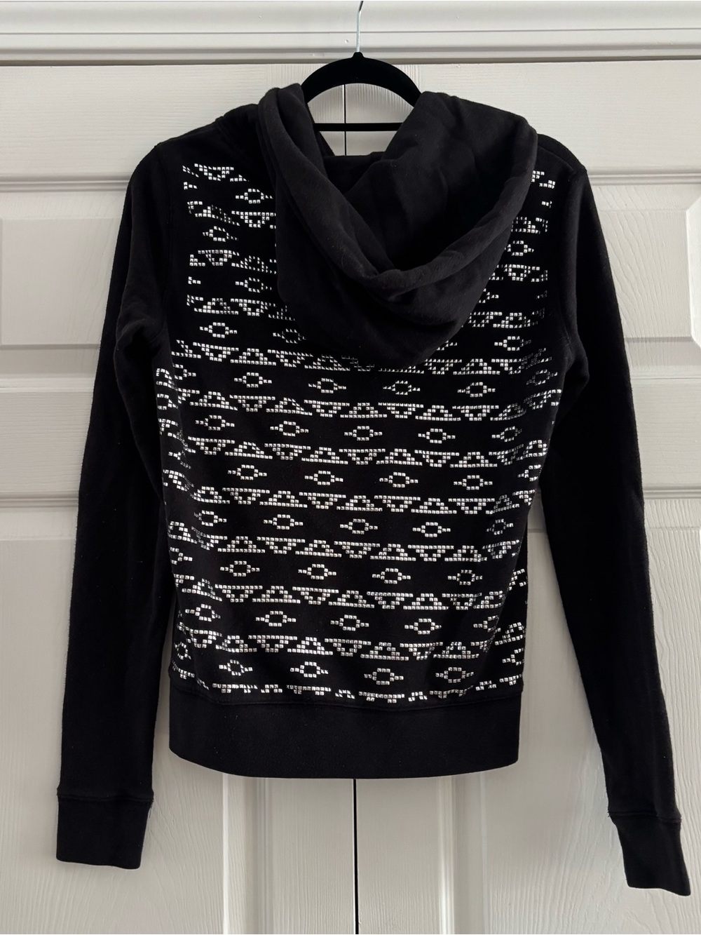 Victoria’s Secret PINK black and silver studded embellished zip up hoodie
